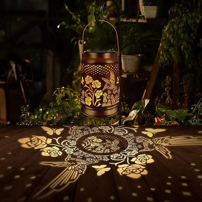KY&BOSAM Solar Lanterns Outdoor Waterproof Rose Hummingbird Garden Decor Birthday Gift for Women Mom Grandma Hangings Solar Lights Metal Diwali Decoration Outside Lantern for Yard Patio Backyard Porch by GreenHaven Gardens