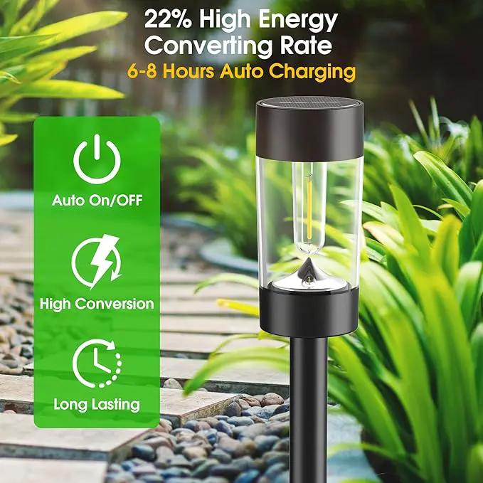 Solar Lights Outdoor, 12 Pack Waterproof Solar Landscape Lighting for Pathway Garden Yard Path Walkway Driveway Lawn Patio Outside Decor, Warm White by GreenHaven Gardens