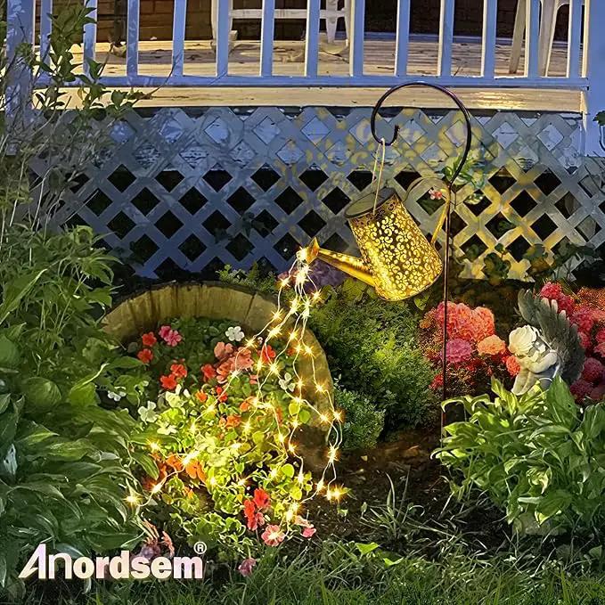 Anordsem Solar Watering Can Lights: Garden Light Waterproof Outdoor Yard Decoration - LED Fairy Hanging Lantern with Hook Patio Path Proch Decor - Gardening Gifts for Women Mom Grandma by GreenHaven Gardens