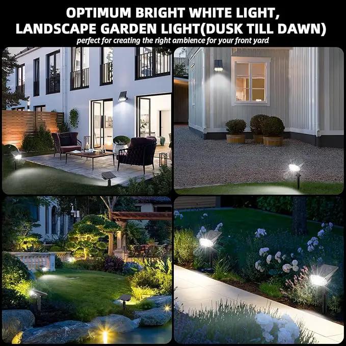 Solar Spot Lights Outdoor,40 LEDs Solar Outdoor Waterproof Landscape Lights with 3 Light Modes, Solar Powered Garden Yard Wall Lights Auto On,Off for Patio 8 Pack by GreenHaven Gardens