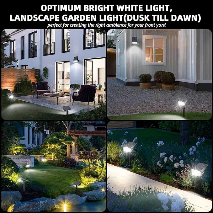 Solar Spot Lights Outdoor,IP65 Waterproof 40 LEDs Solar Landscape Spotlights,USB & Solar Powered Wall Lights,3 Modes Outdoor Solar Garden Lights Outdoor In-Ground Lights for Yard Porch 4 Pack by GreenHaven Gardens