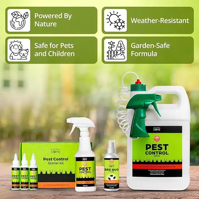 Nature's Dome 12 oz Pest Control Concentrate – Makes 1 Gallon – Eco-Friendly, Plant-Based Formula for Ant, Roach, Spider, Fly, Flea & Insect Control – Child & Pet Safe for Indoor/Outdoor Use by GreenHaven Gardens