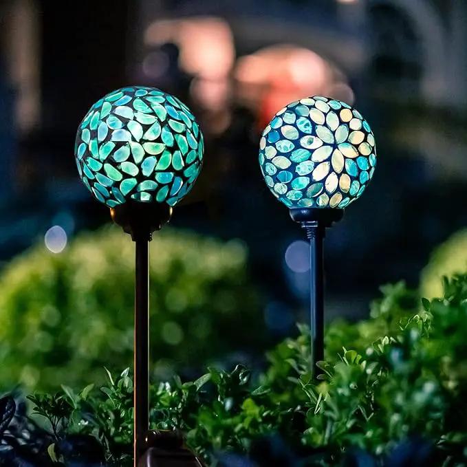 VCUTEKA Solar Lights Outdoor Decorative, Mosaic Solar Garden Light Waterpoof LED Pathway Stake Light for Landscape Lawn Patio Yard Decoration, 2 Pack by GreenHaven Gardens