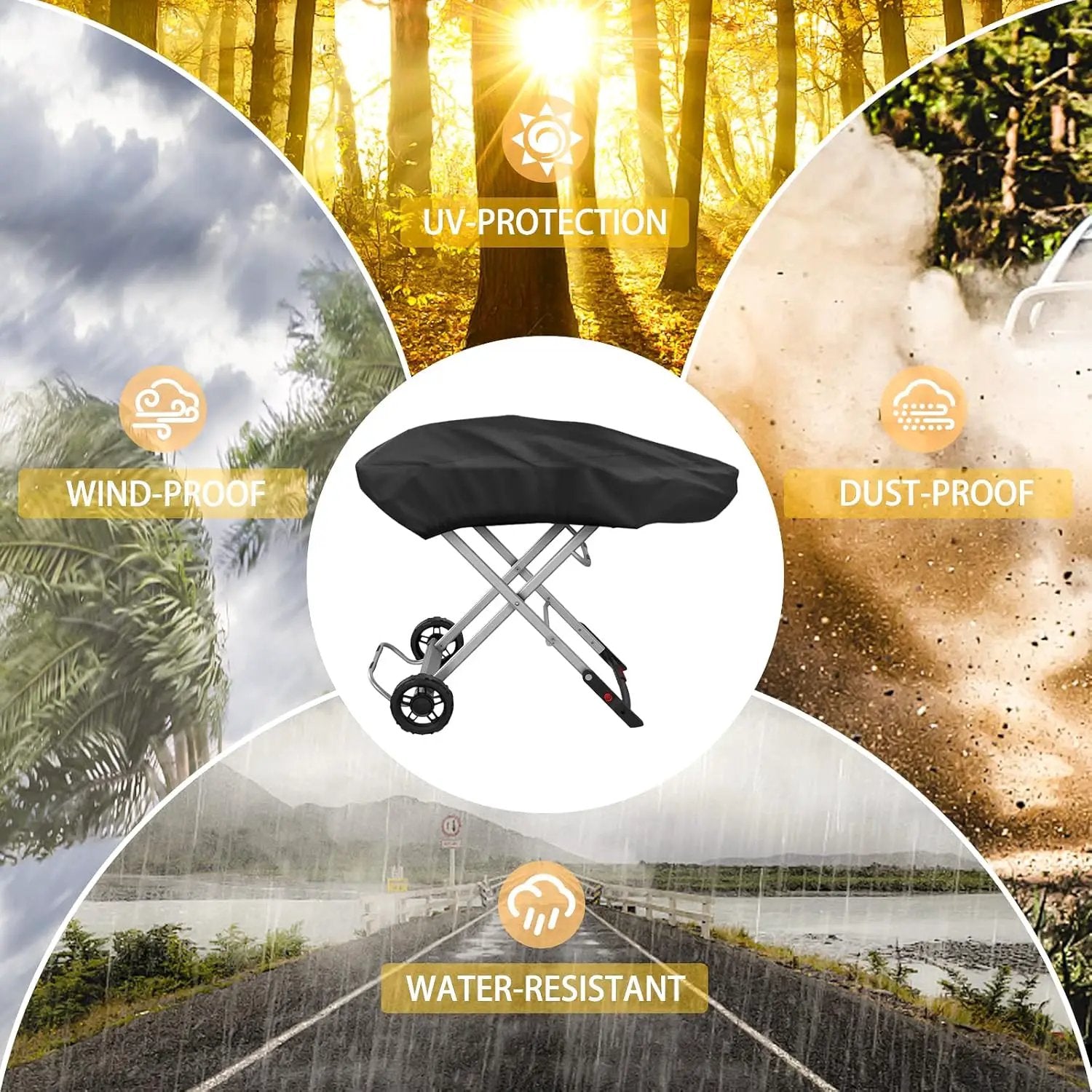 tonhui Grill Cover for Weber Traveler Portable Gas Grill 9010001, Outdoor Heavy Duty Waterproof Oxford Fabric Weather Resistant by GreenHaven Gardens