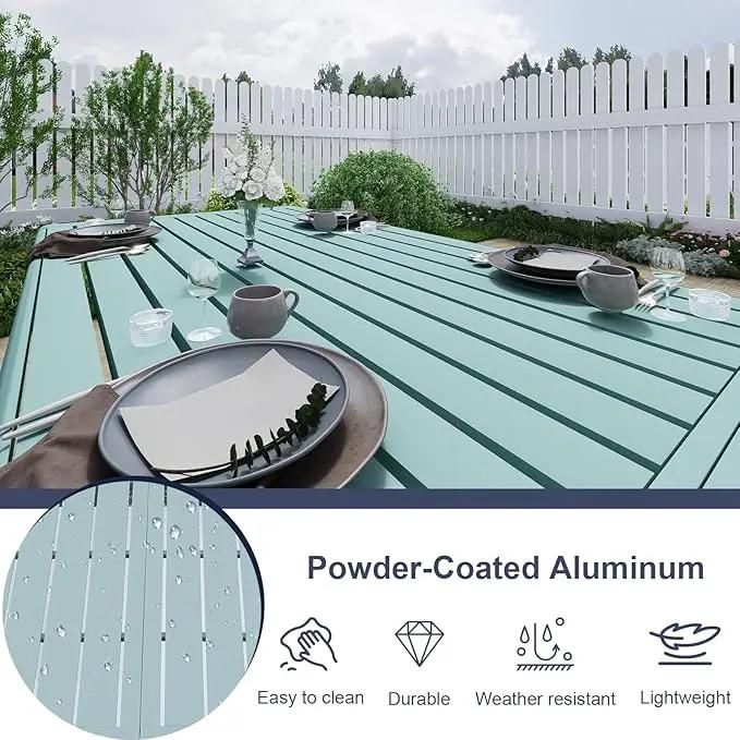 Aoodor 3-Piece Outdoor Patio Dining Set, Aluminum Furniture Set with 1 Rectangular Picnic Table and 2 Benches for Garden, Lawn, Yard by GreenHaven Gardens