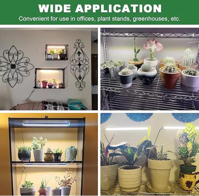 Grow Lights for Indoor Plants, 16 in Full Spectrum Plant Grow Light Strips with Upgrade Timer 6 12 16 Hrs, 5 Dimmable Levels, 120 LEDs Sunlight Plant Lamp for Indoor Greenhouse, Seedlings by GreenHaven Gardens