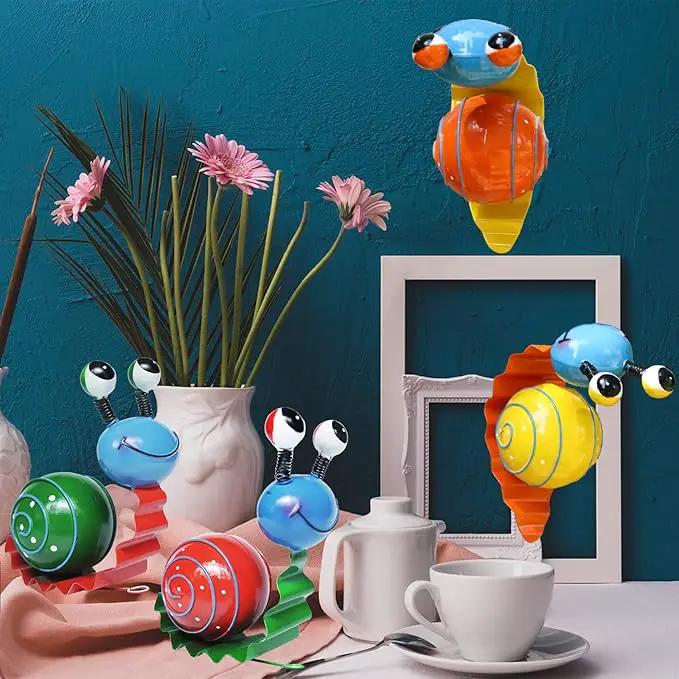 Metal Yard Art Cute Snails Garden Decor for Outside Lawn Ornaments Patio Outdoor Decorations - Set of 4(Yellow,Orange,Green,Red) by GreenHaven Gardens