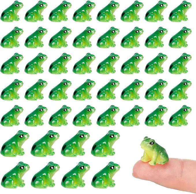 100 Pcs Mini Resin Frogs, Cute Green Frog Tiny Frogs Mini Frogs Figurines Miniature Frogs Animals Figurines Ornament for DIY Crafts Landscape Aquarium Dollhouse Fairy Garden Decor Potted by GreenHaven Gardens