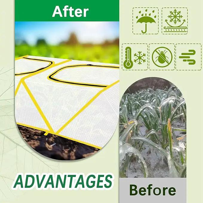 47.2" *14.6" *13.4" Foldable Garden Row Accelerator Plants Cover for Raised Garden Bed, Mini Greenhouse Cover with Two Air Hole and Breathable Mesh, Frost Cover for plant Vegetable Seedling Protector by GreenHaven Gardens