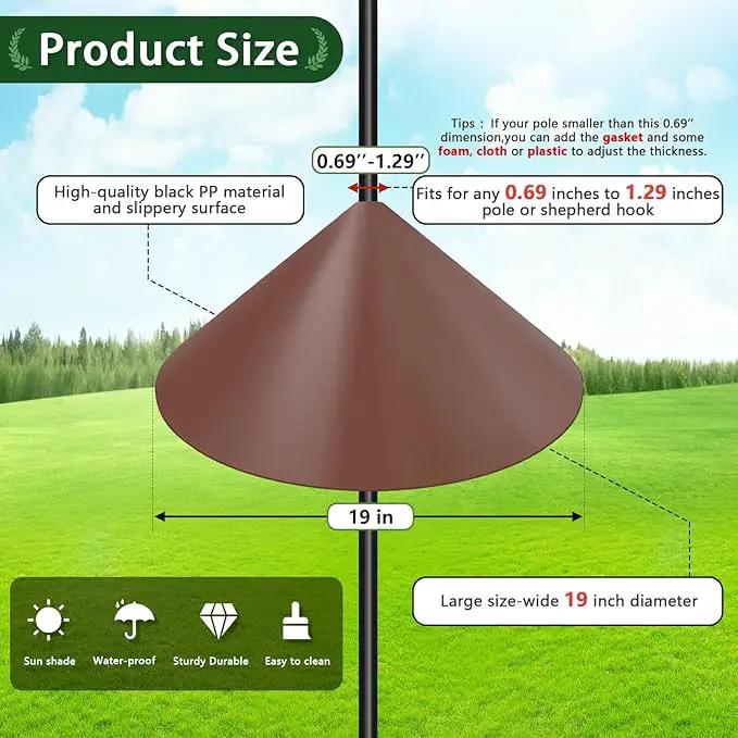 Gtongoko 19 Inch Squirrel Baffle for Bird Feeder Pole Squirrel Guards for Shepherds Hook Stopper for Bird Feeders Brown 1 Pack by GreenHaven Gardens
