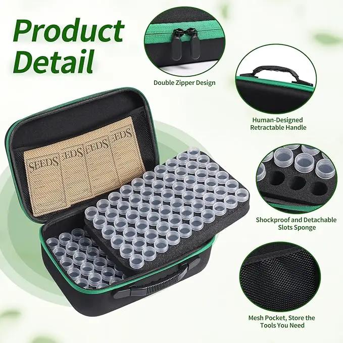 Seed Storage Box, Portable Seed Saving Box, Sturdy Seed Organizer Kit Seed Envelopes Funnel Label, Seed Container for Flower Plants Vegetable Seed, L-120 Slots by GreenHaven Gardens