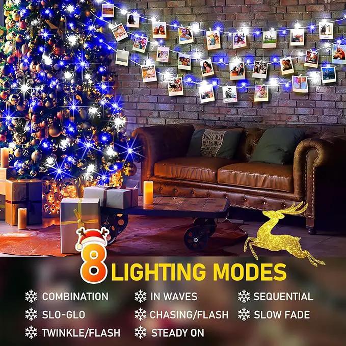 KNONEW 600ft 1500 LED Christmas String Lights Outdoor 8 Modes & Timer Fairy Light Plug in Waterproof for Xmas Yard Tree Wedding Party Holiday Decorations (Blue and White) by GreenHaven Gardens