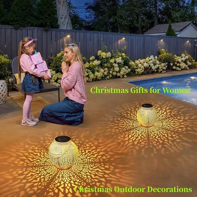 TAKE ME Solar Lanterns Lights Outdoor Waterproof Garden Laterns Metal Retro Lights for Mothers Day Gifts Mom Wife Grandma Birthday Gifts (White Set of 2) by GreenHaven Gardens