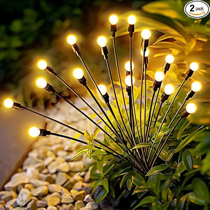 Solar Garden Lights, 20 LED Firefly Garden Lights Solar Outdoor, Solar Lights for Outside Sway by Wind,Solar Lights Outdoor Waterproof for Christmas Yard Patio Pathway Decoration (2 Pack) by GreenHaven Gardens