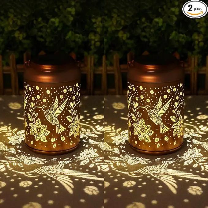 2 Pack Hummingbird Solar Lanterns Outdoor Waterproof Hanging Solar Lights, Birthday Gifts for Women, Men, Mom, Mothers Day Gifts, Outside, Patio, Outdoor, Yard, Lawn, Balcony by GreenHaven Gardens