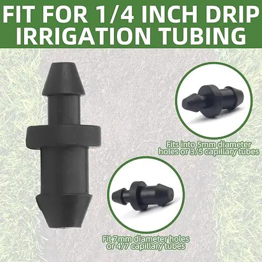 50PCS Drip Line Plugs Drip Irrigation 1/4" Barbed Tubing End Plugs, Tubing End Cap Irrigation Stopper Goof-Hole Plugs Drip for Sprinkler Systems 1/4 Drip Irrigation Fittings Plugs Connectors by GreenHaven Gardens