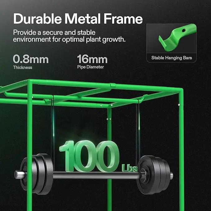 VIVOSUN S224 2x2 Grow Tent, 24"x24"x48" High Reflective Mylar with Observation Window and Floor Tray for Hydroponics Indoor Plant for VS1000 by GreenHaven Gardens