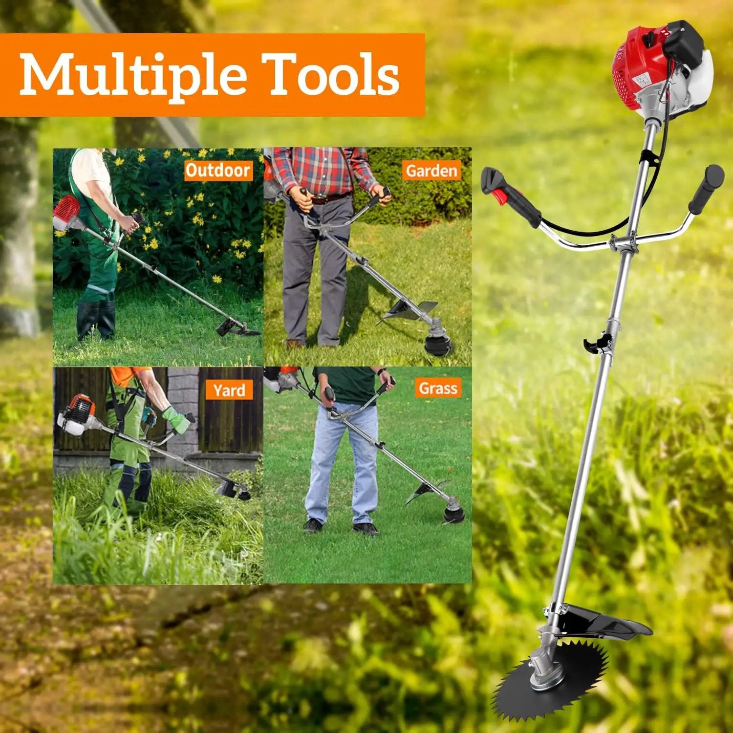 58CC Weed Wacker, Weed Eater Gas Powered 4 in 1 Cordless, String Trimmers 2-Cycle Gas Brush Cutter Weed Wacker Straight Shaft Gas Grass Trimmer for Lawn and Garden Care Trimming by GreenHaven Gardens