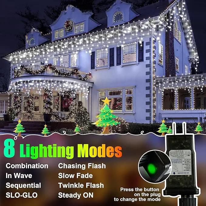 49FT 450LED F8 Upgraded Waterproof Christmas Lights with Memory & Timer - 8 Modes, Perfect for Outdoor, Roof, Home & Wedding Decorations by GreenHaven Gardens