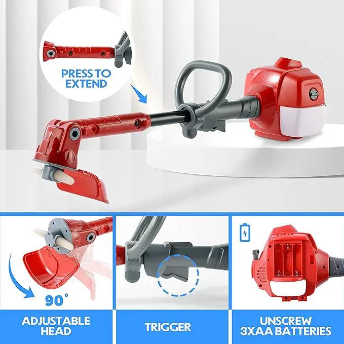 Toy Choi's Toy Trimmer - Power Construction Play Tool Kids Trimmer,Outside Pretend Play Garden Toy with Light Sound,Educational Gift Kid Toddler Tool Set for Boy Girl Age 3, 4, 5,6,7+ by GreenHaven Gardens