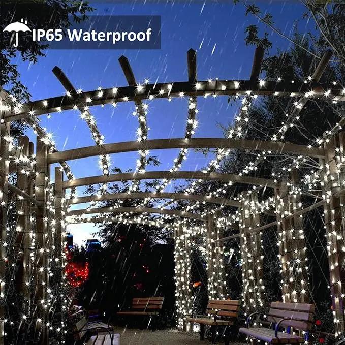 Toodour Solar Christmas Lights, 2 Packs Total 144ft 400 LED 8 Modes Solar String Lights, Waterproof Solar Outdoor Christmas Lights for Garden, Patio, Fence, Balcony, Christmas Tree Decor - White by GreenHaven Gardens