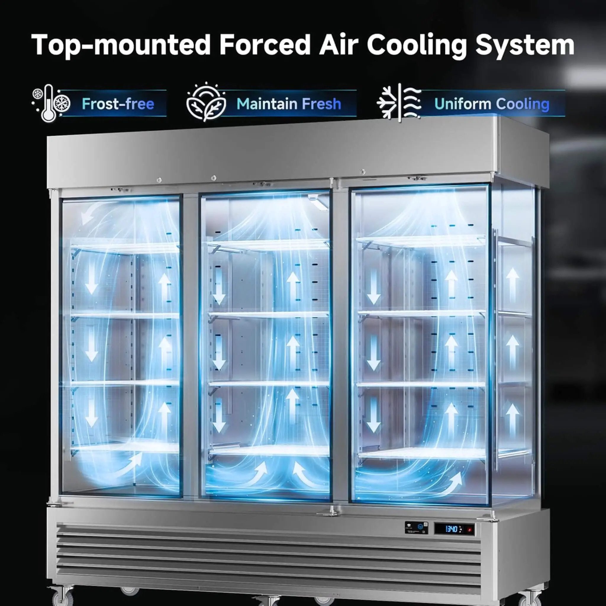82-Inch Commercial 72 Cu.Ft 3-Door WiFi Refrigerator With Smart App Control (SAK58320) by SAKSBY WHOLESALE