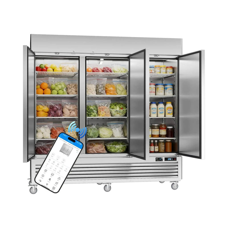 82-Inch Commercial 72 Cu.Ft 3-Door WiFi Refrigerator With Smart App Control (SAK58320) by SAKSBY WHOLESALE
