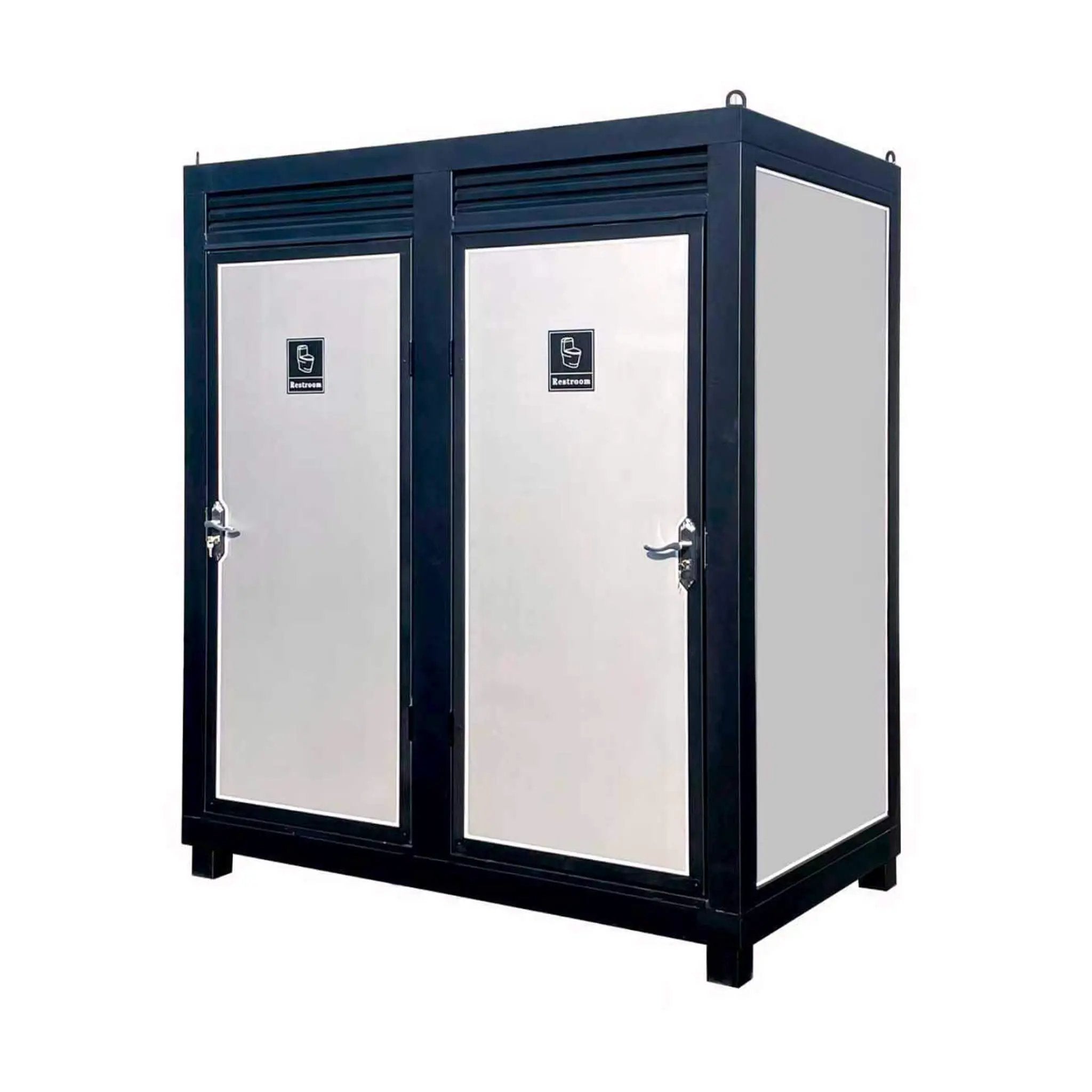 82-Inch Two-Person Portable Outdoor Toilet Cabin With Light, Sink And Fan (SAK50123) by SAKSBY WHOLESALE