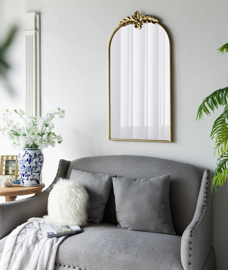 Arched Wall Mirror With Metal Frame, Wall Mirror For Living Room by HouseOfZazla
