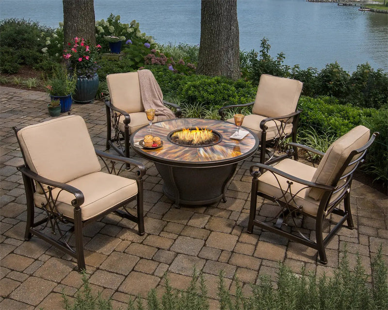 Aluminum Deep Seating Rocking Club Chairs in Antique Copper (set of 4) by Sharicks
