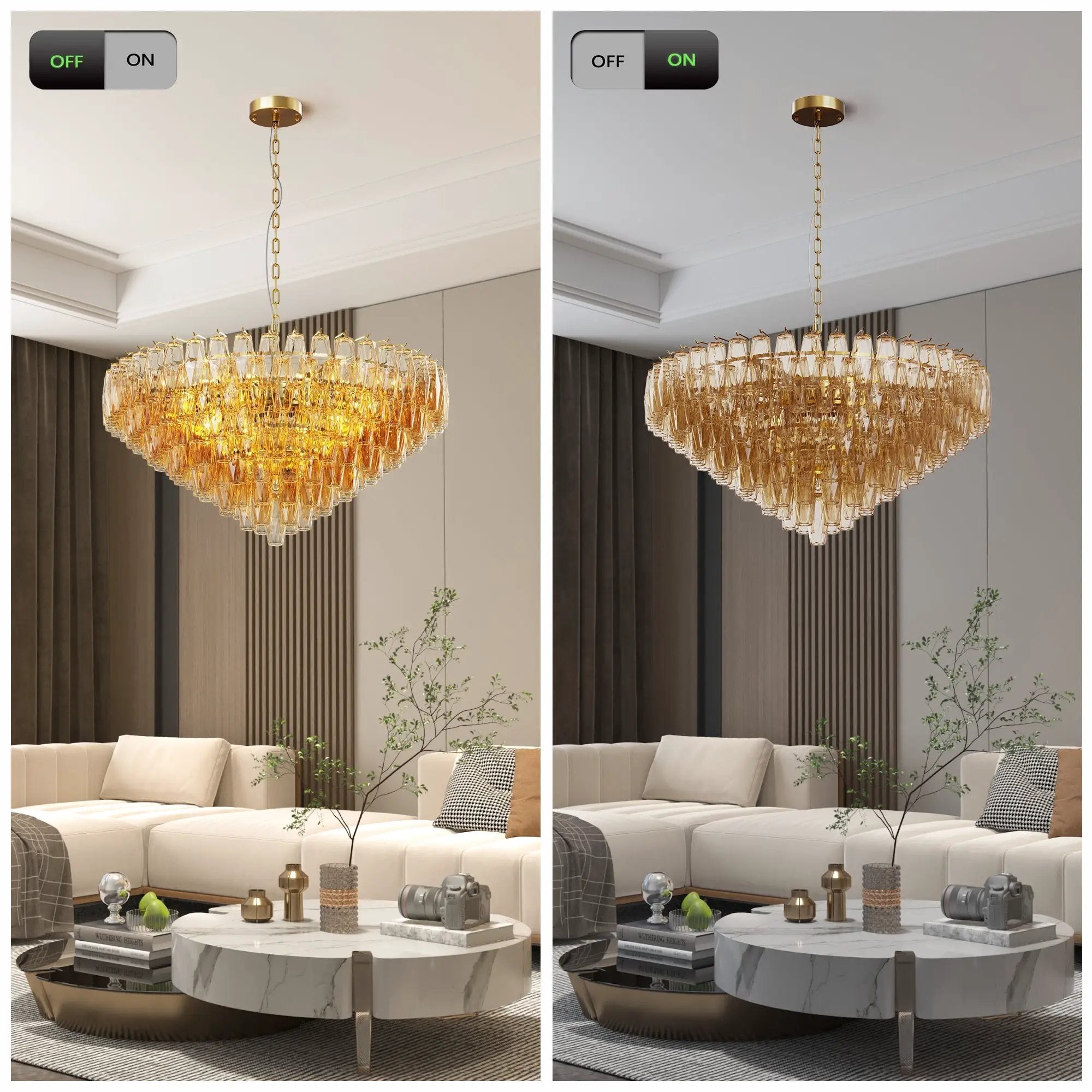 37" Extra Large 14-Light Gold Modern Round Chandelier by HouseOfZazla