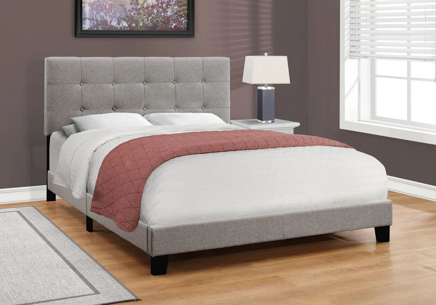 Transitional Upholstered Bed Frame by HouseOfZazla