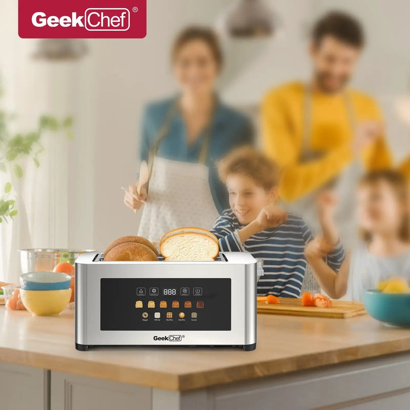 4-Slice Toaster with Extra-Wide Entrance and LED Display by HouseOfZazla