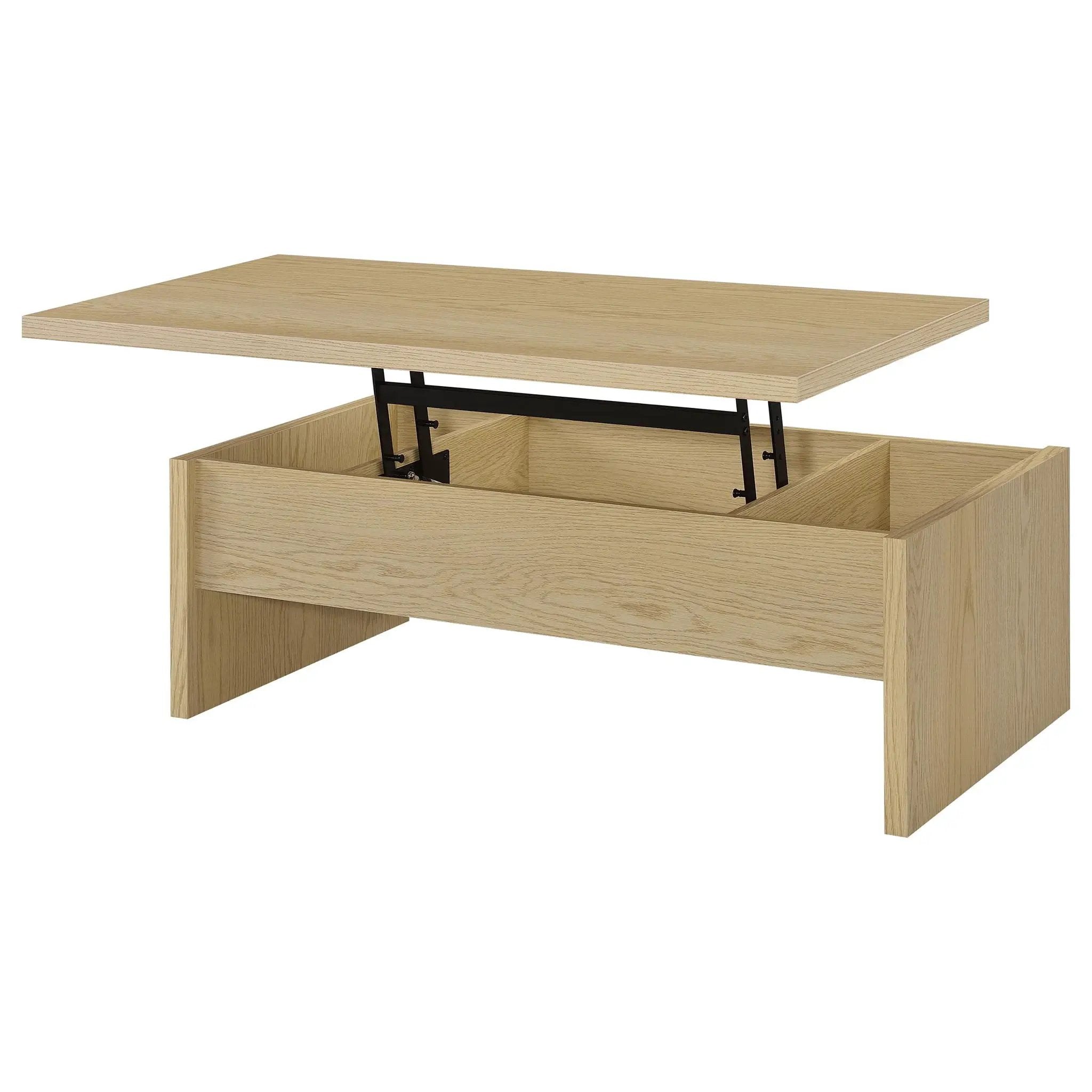 Canoga Engineered Wood Lift Top Coffee Table Light Oak by Unique Piece Furniture