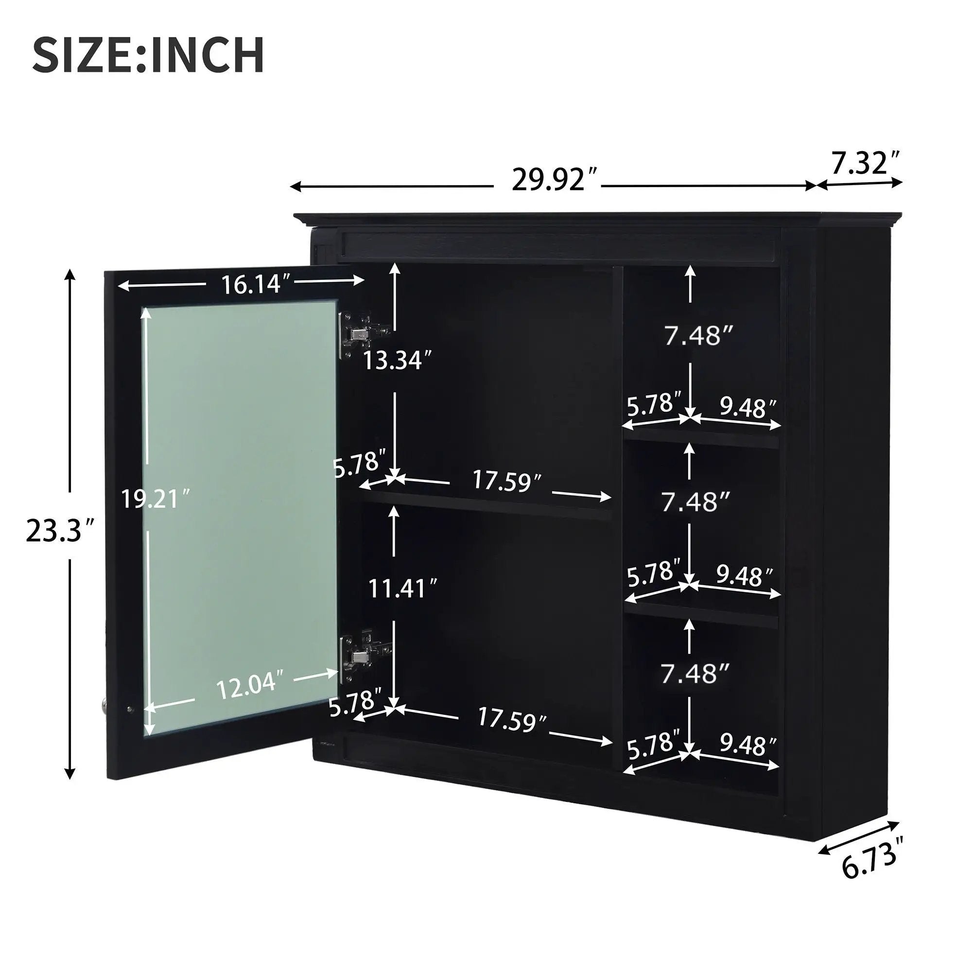 Modern Wall-Mounted Medicine Cabinet With Mirror by Unique Piece Furniture
