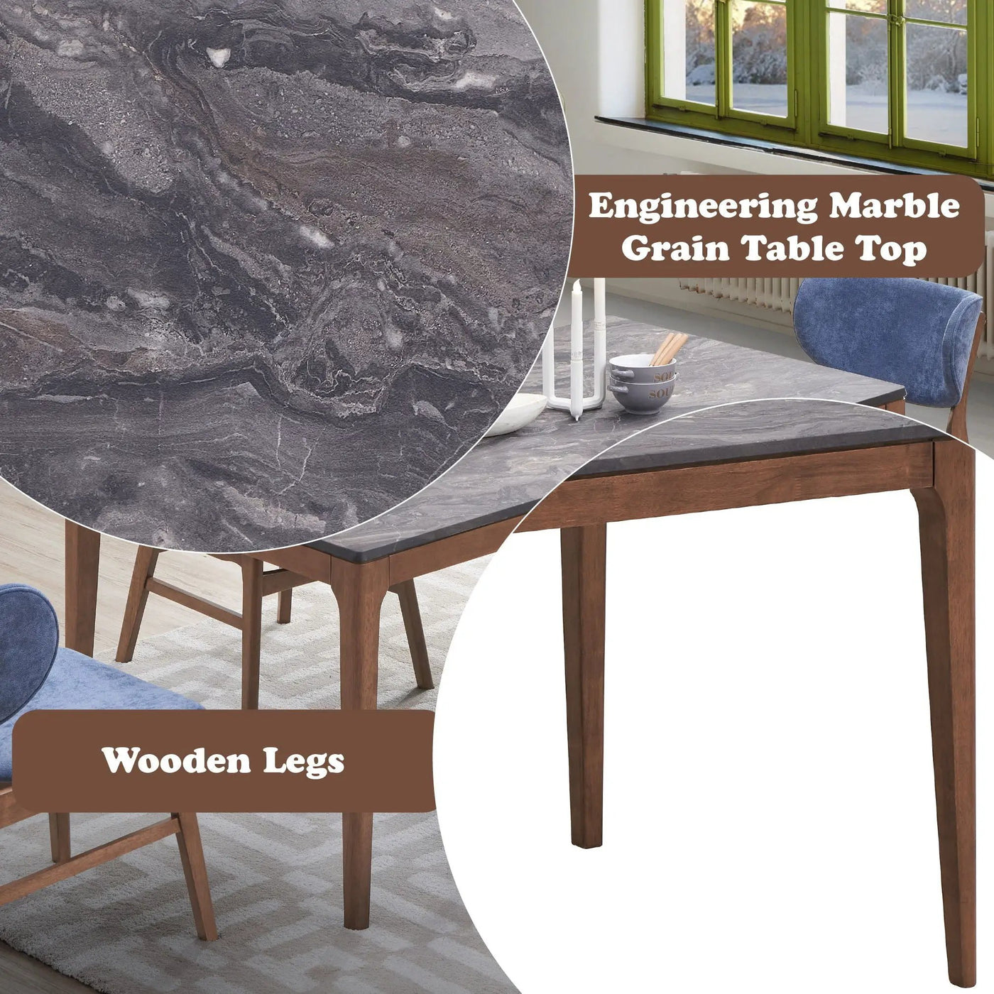 Bevis - 5 Piece Dining Set by HouseOfZazla