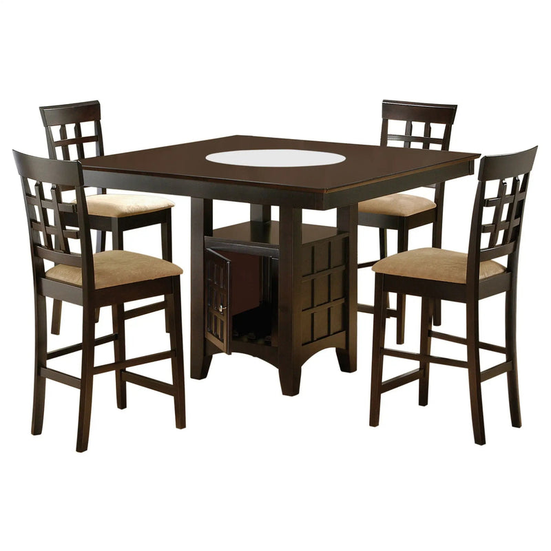 Gabriel 5-piece Square Counter Height Dining Set Cappuccino by Unique Piece Furniture