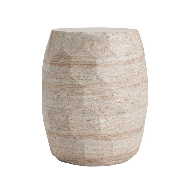 Travertine Lightweight Concrete Side Table For Indoor / Outdoor Use - Beige by HouseOfZazla