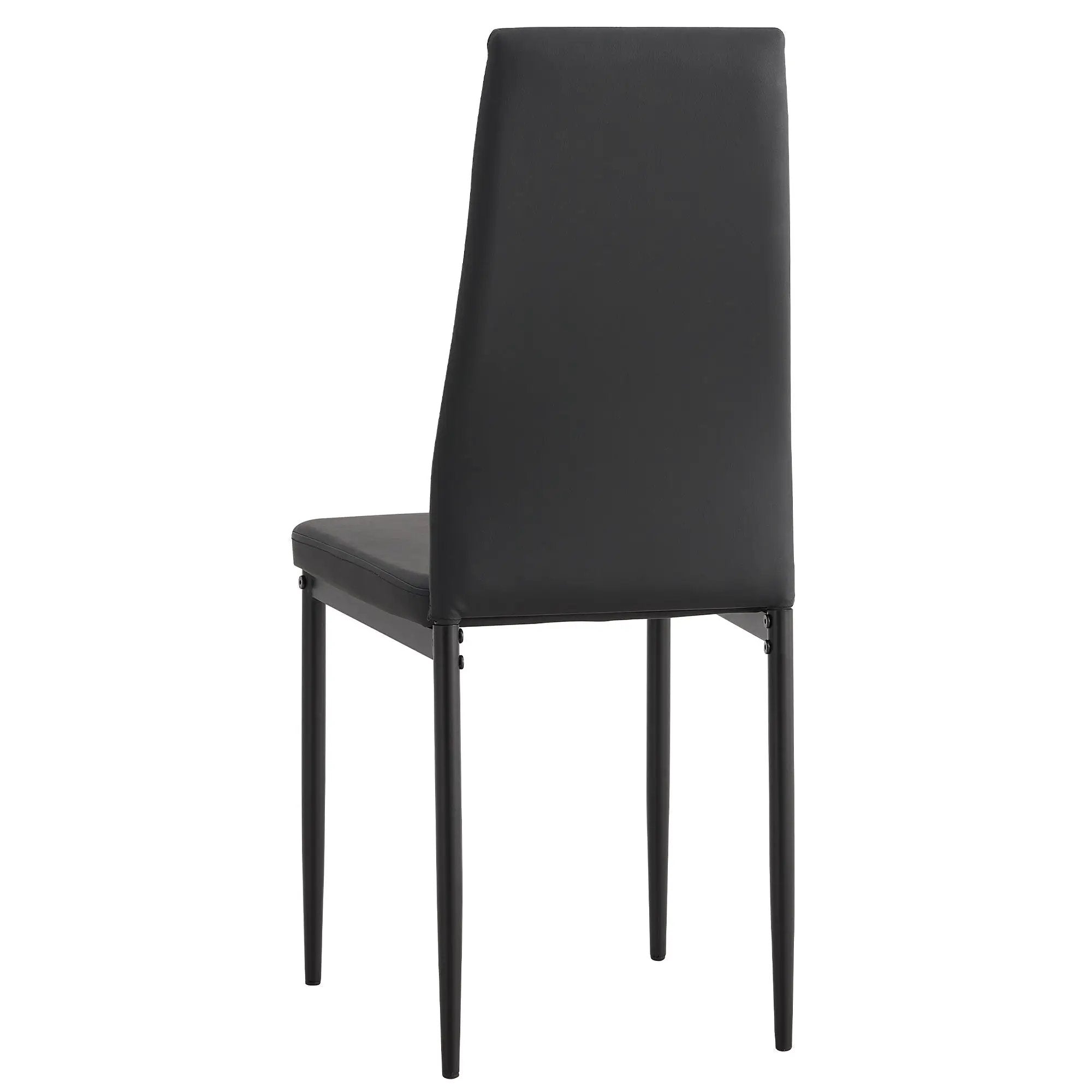 Modern 5 Piece Dining Table Set With Glass Top And Chairs - Black by HouseOfZazla