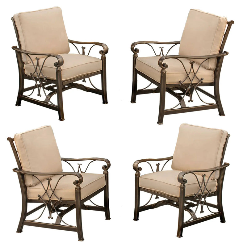 Aluminum Deep Seating Rocking Club Chairs in Antique Copper (set of 4) by Sharicks