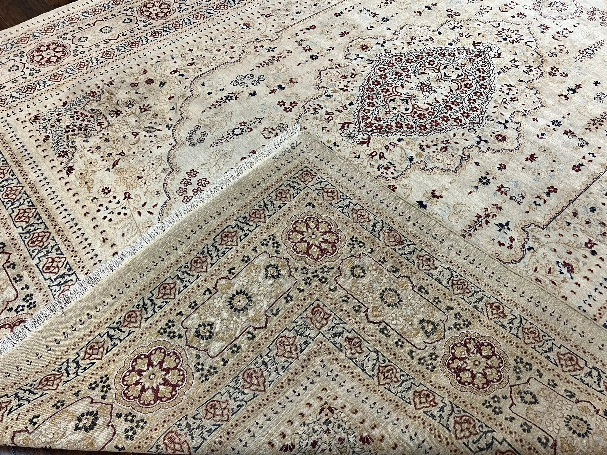 Pak Persian Rug 9x11, Very Fine Hand Knotted Oriental Carpet, Haji Jalili Design, Ivory/Cream, Wool Handmade Room Sized Rug 9 x 11 ft, Nice by Jewel Rugs