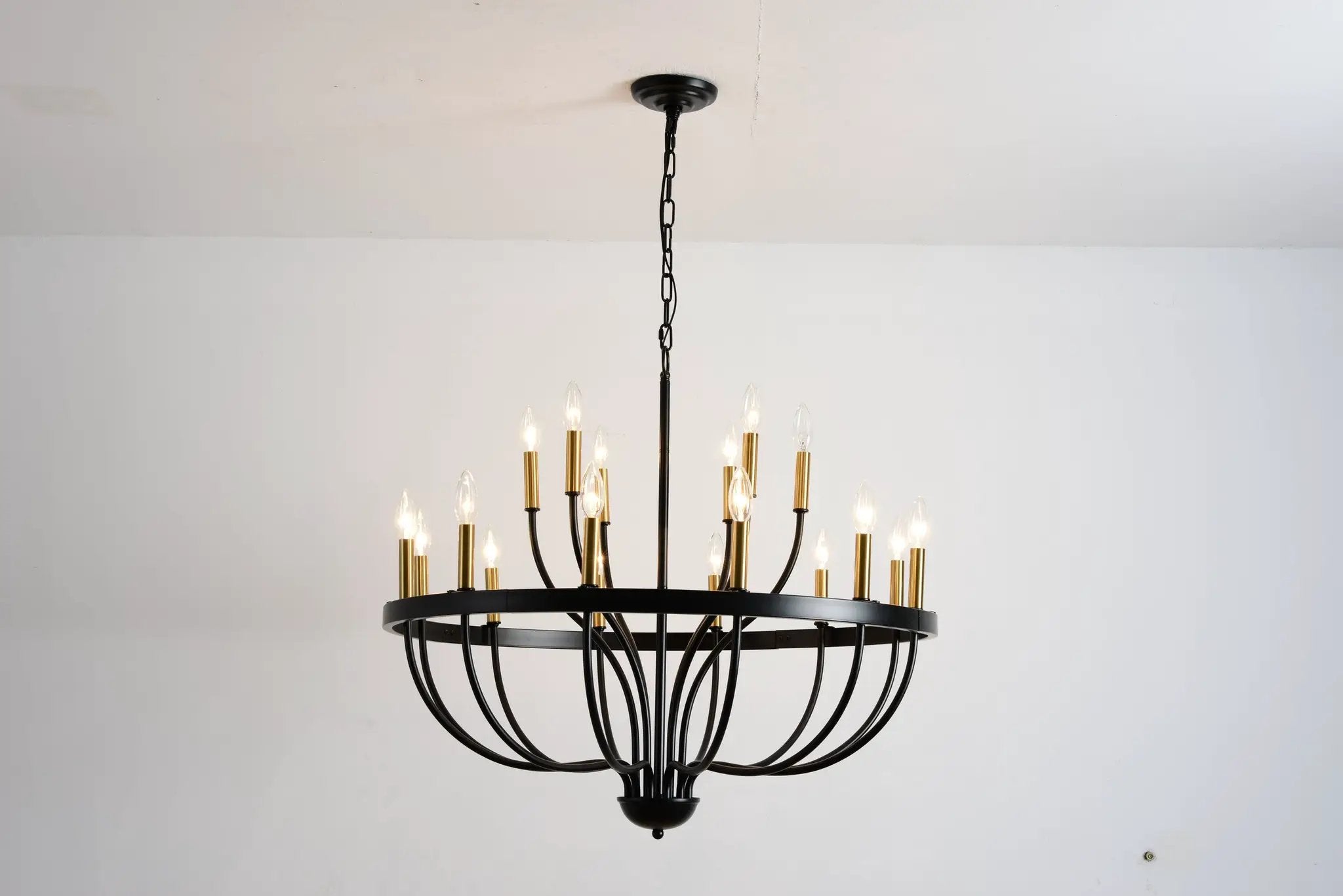 15-Light Industrial Iron Candle Chandelier Modern Farmhouse Pendant Light by HouseOfZazla