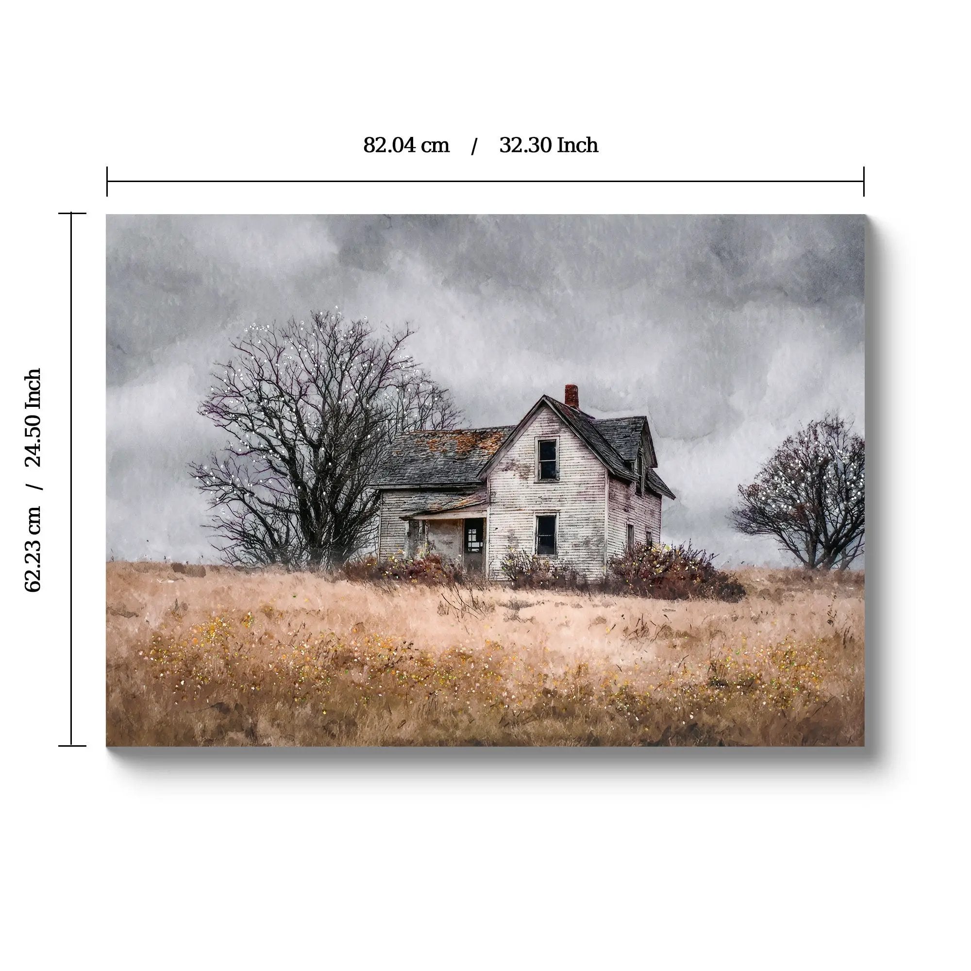 Framed Rustic Farmhouse Wall Art Vintage Barn Canvas Print 24x16 Inch by HouseOfZazla