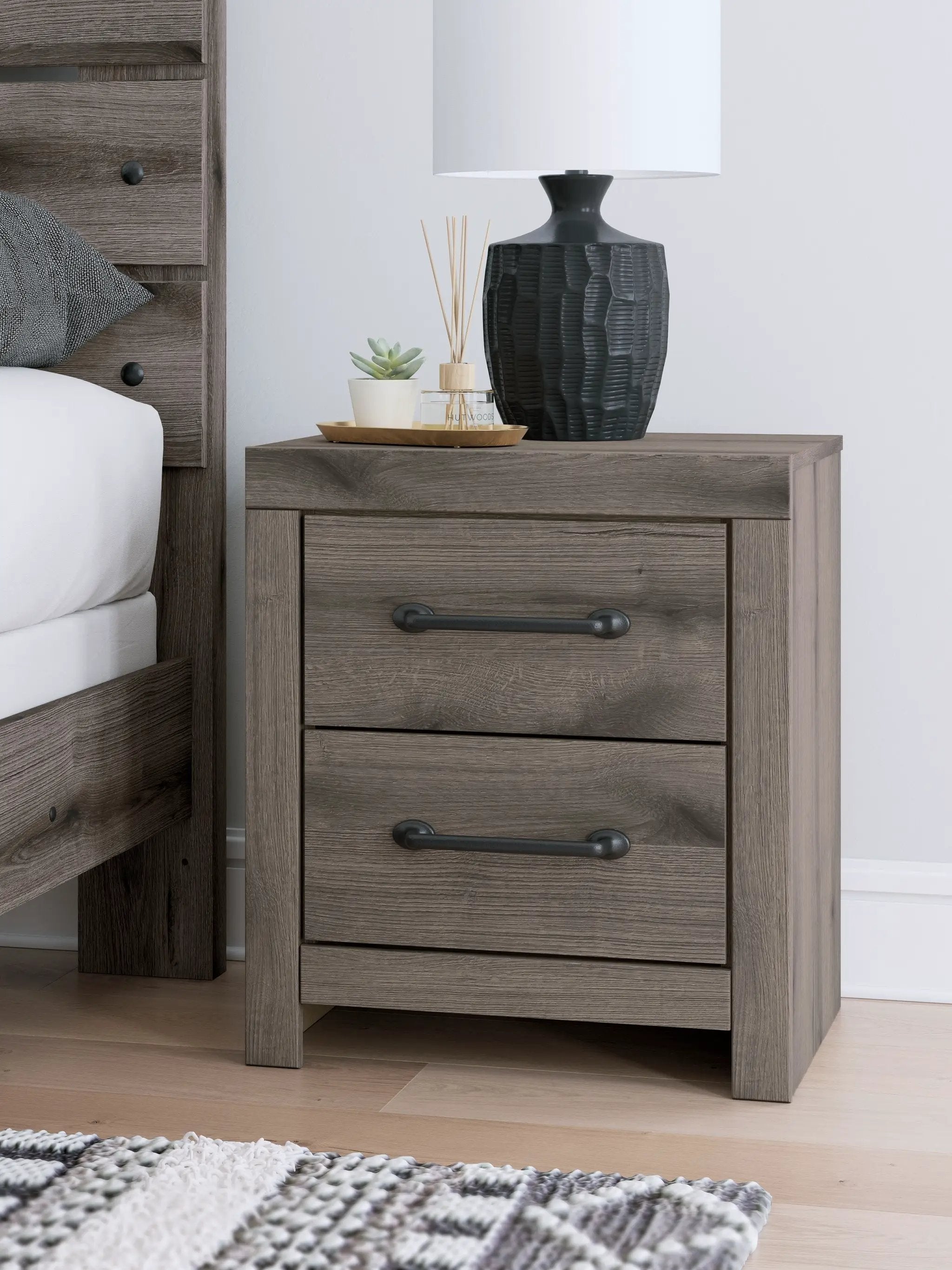 Graystorm - Two Drawer Night Stand - Brown Gray by Unique Piece Furniture