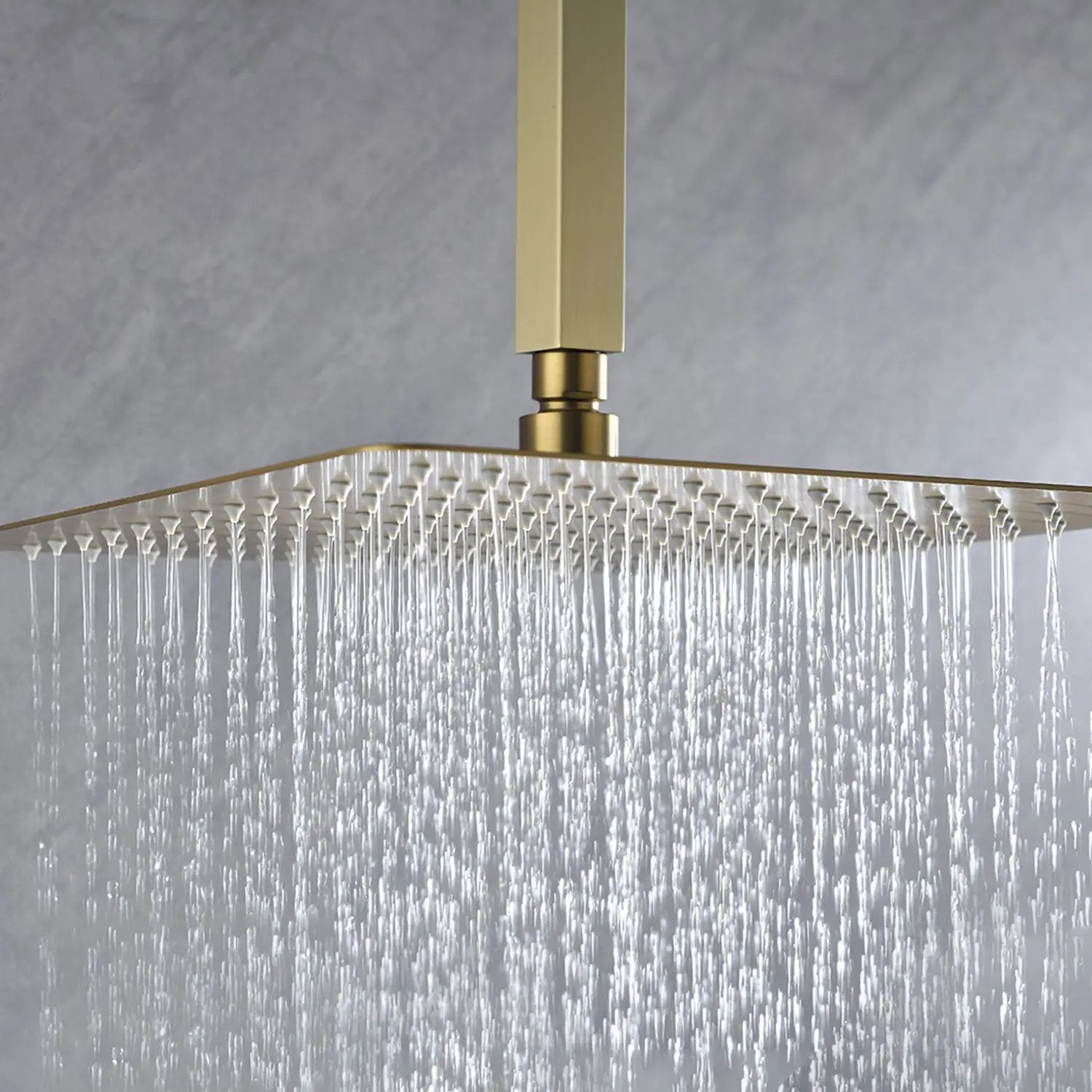 16 Inch Square Rain Shower Head - Brushed by HouseOfZazla
