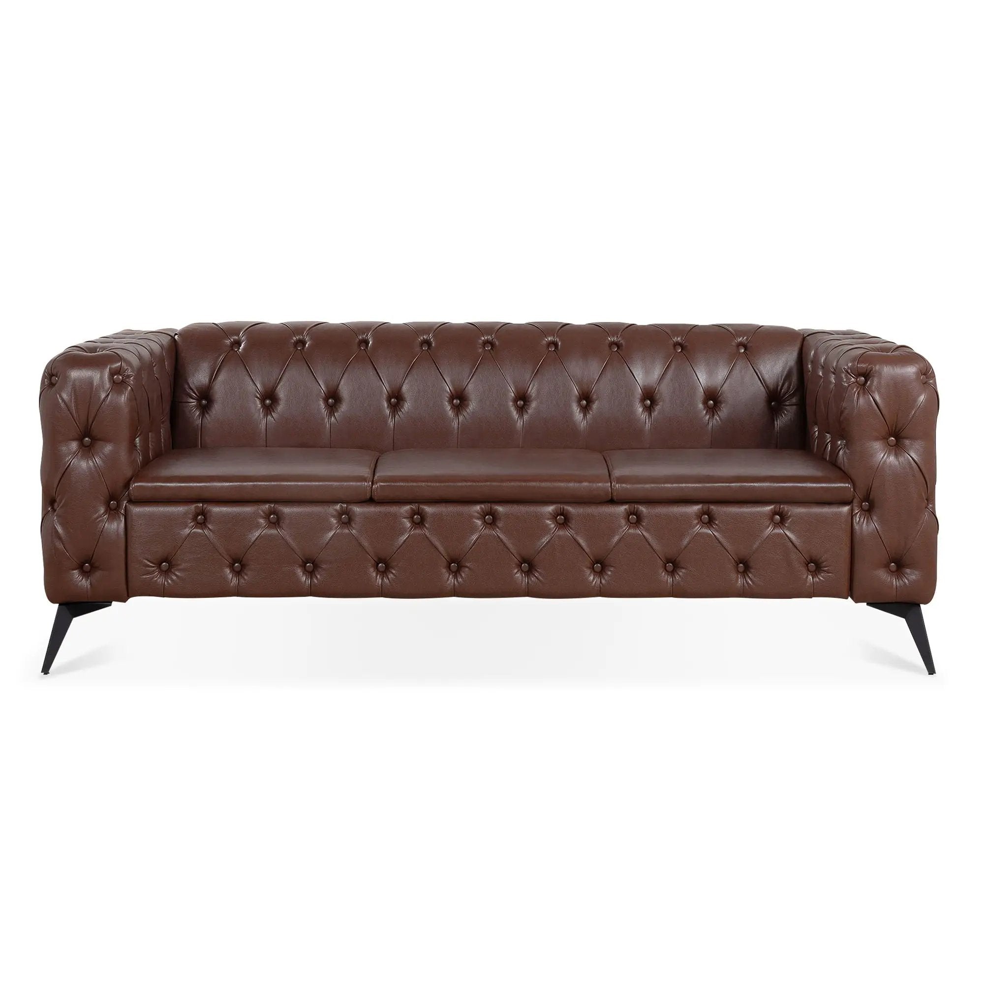 Square Arm Removable Cushion 3 Seater Sofa by HouseOfZazla