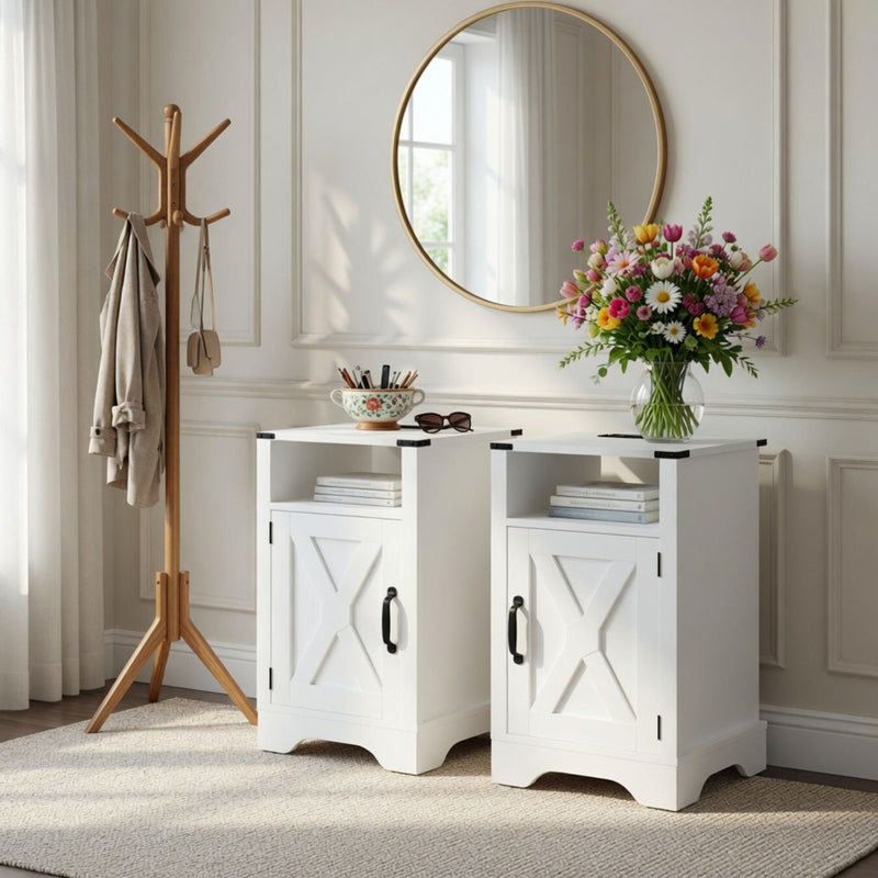 Farmhouse Nightstand, Charging Station & Storage by HouseOfZazla