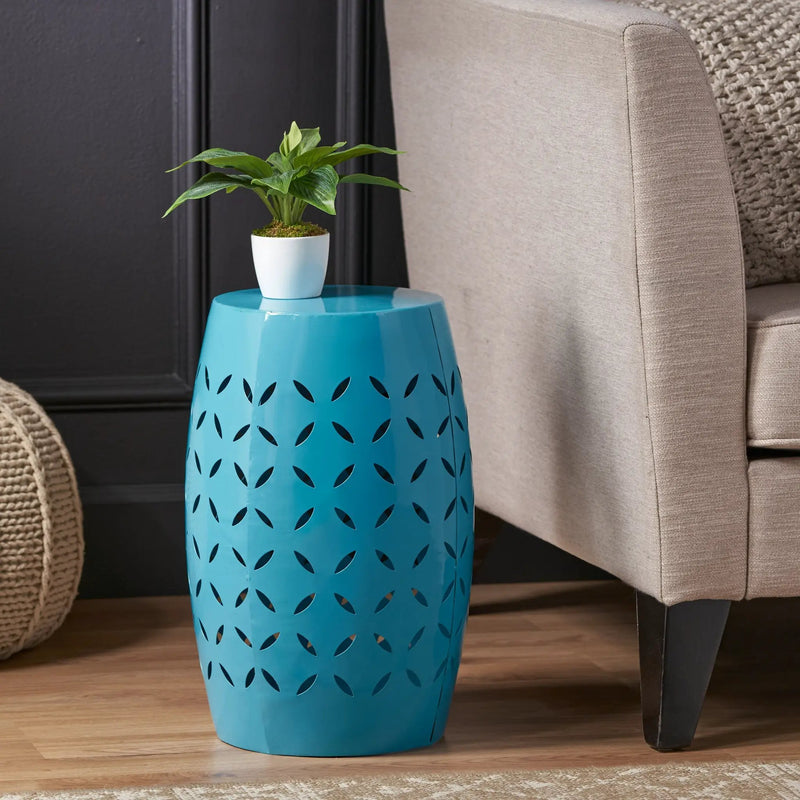 Lilac 12" Accent Side Table with Cylindrical Design by HouseOfZazla