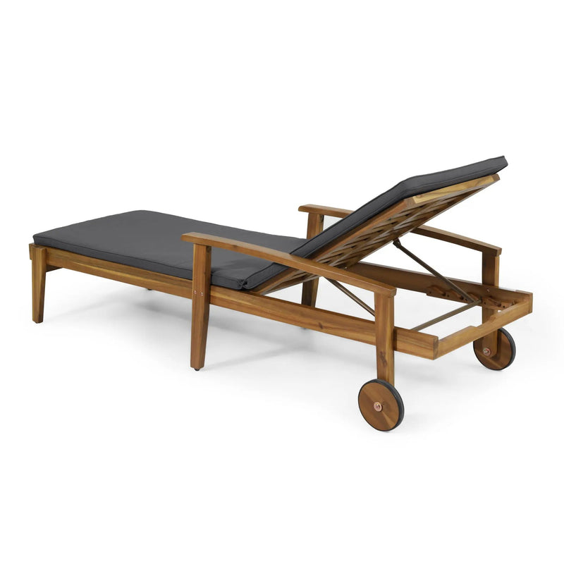 Jason Chaise Lounge Adjustable Acacia Wood Outdoor Furniture by HouseOfZazla