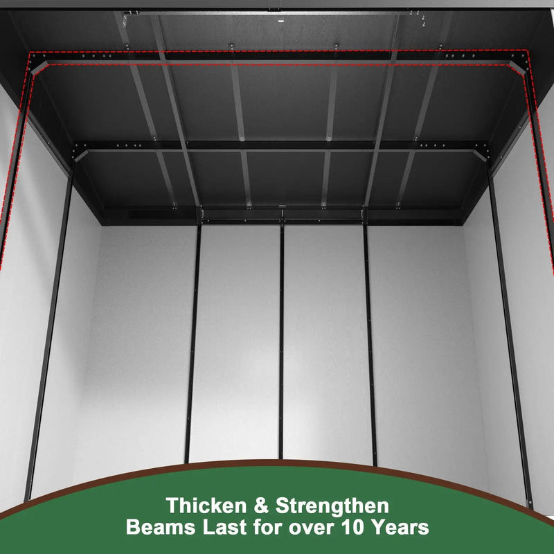 10 Ft. W X 7 Ft. D Plastic Storage Shed With Floor - Black / Gray by HouseOfZazla
